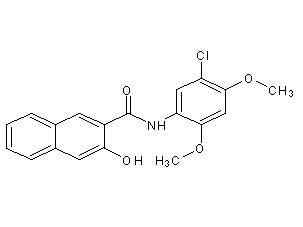 N-(5-氯-2,4-二甲氧基基)-3-羟基-2-萘甲酰胺结构式