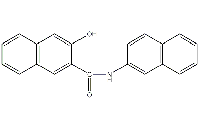 N-2-萘基-3-羟基-2-萘甲酰胺结构式
